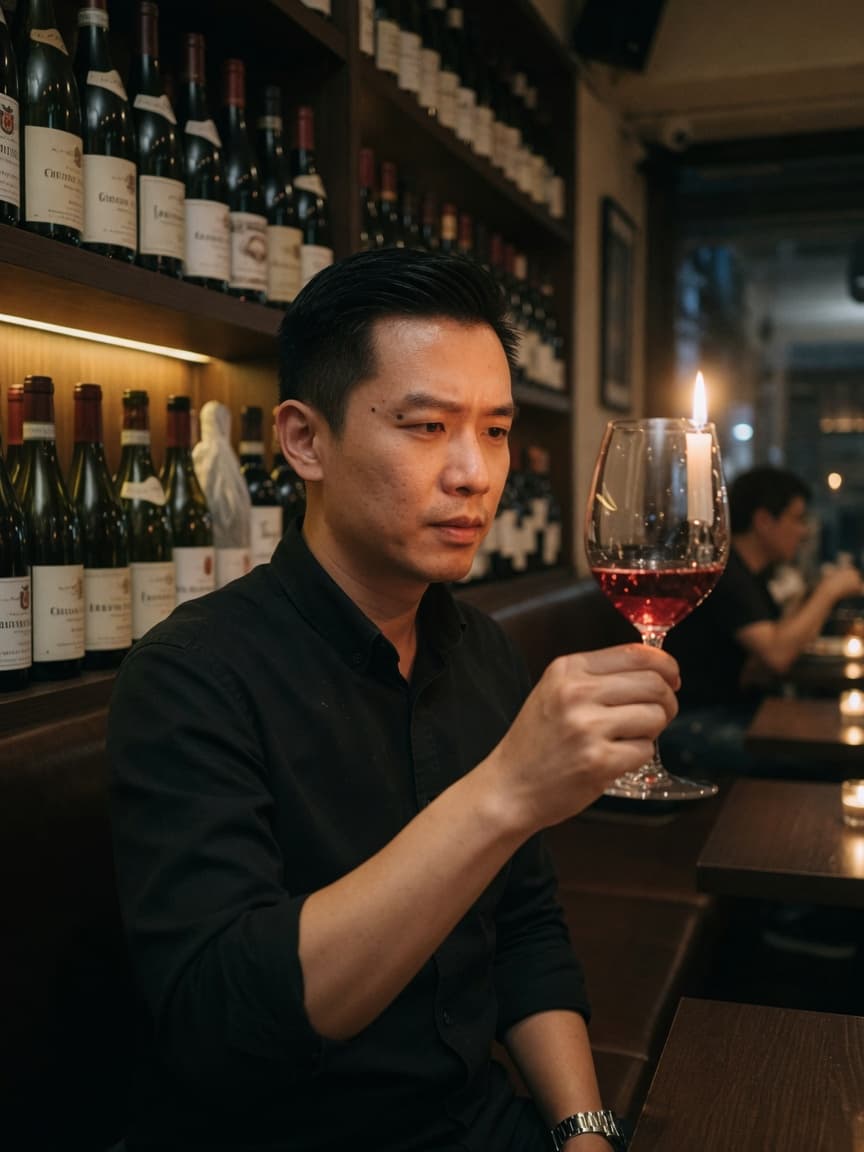 香港侍酒師在酒吧。